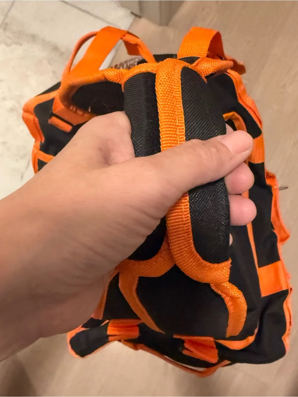 Harley Davidson Orange & Black Motorcycle Duffel Bag Gear Bag Travel Bag